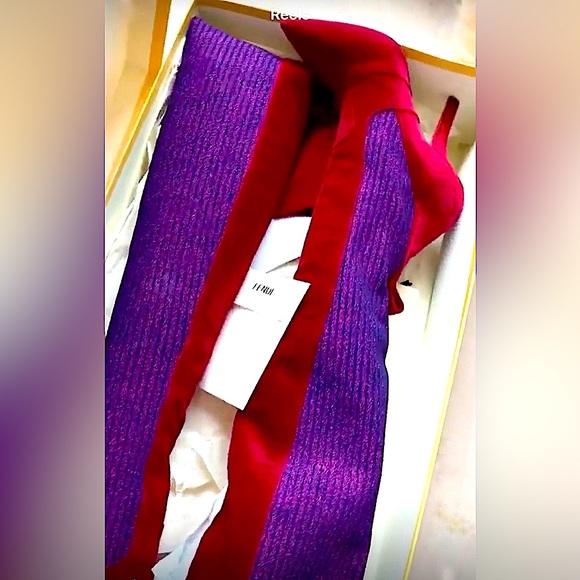 FENDI Velvet Over The Knee Boots - Picture 3 of 3